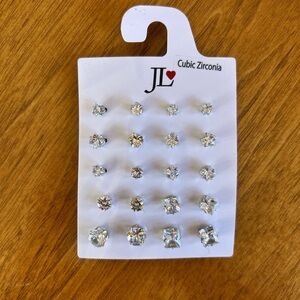 Cubic Zirconia Stud Earrings Set